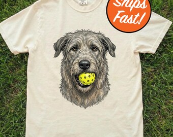 Irish Wolfhound Pickleball Shirt, Funny Dog Pickleball Tee, Irish Wolfhound Owner Gift, Comfort Colors Dog Lover Top