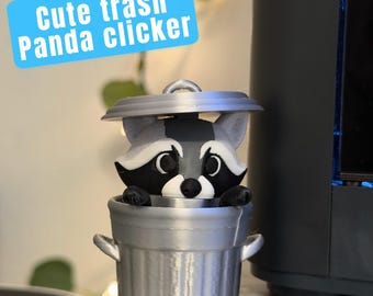 Raccoon Trash Can Clicker Toy | 3D Printed Fidget Toy, Desk Accessory (PLA Plastic)