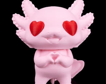 3D Printed Axolotl Keychain | Kawaii Backpack Charm, Desk Accessory