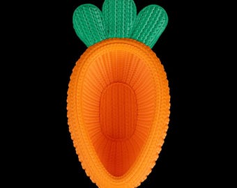 The "Knitted" Carrot - 3D Printed Texture Bowl - Whimsical Easter Decor