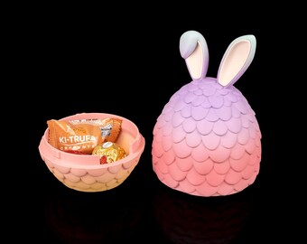 Pastel Gradient Bunny Egg – 3D Printed Decorative Egg | Easter Decor | Surprise Color Blend
