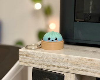 3D Printed Dumpling Fidget Keychain | Kawaii Clicker Toy, Food Lover Accessory