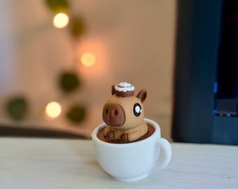 Capybara Hot Cocoa Fidget Clicker Toy | 3D Printed Desk Accessory (PLA)