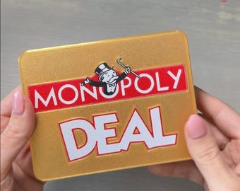 Monopoly deal card game case - gold | travel case | storage box