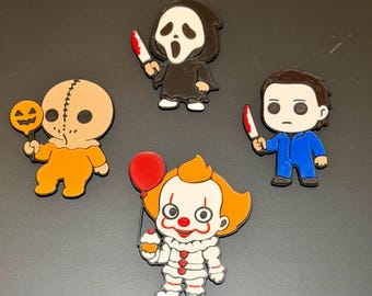 Horror Chibi Fridge Magnets | 3D Printed Spooky Halloween Decor Set