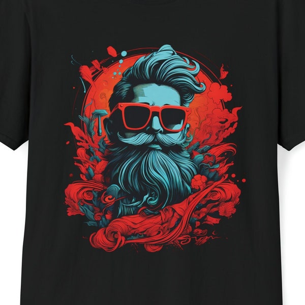 Men's Beard T Shirt, Radical, Beard, Sunglasses, Cool Guy