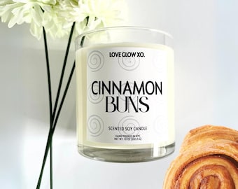 Cinnamon Buns Candle | Gift for Her | Cinnamon Buns Scented Candle | Cinnamon Roll Candle | Handmade Soy Candle 10 Oz