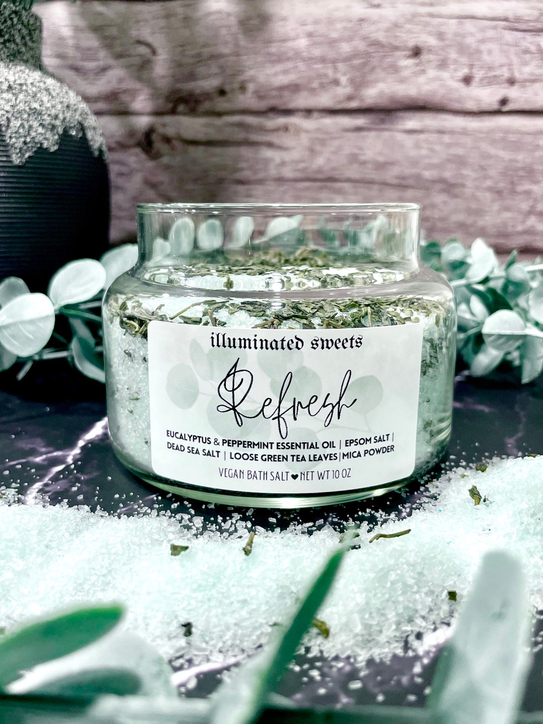 Aromatherapy Bath Salt Refresh Eucalyptus & Peppermint Etsy