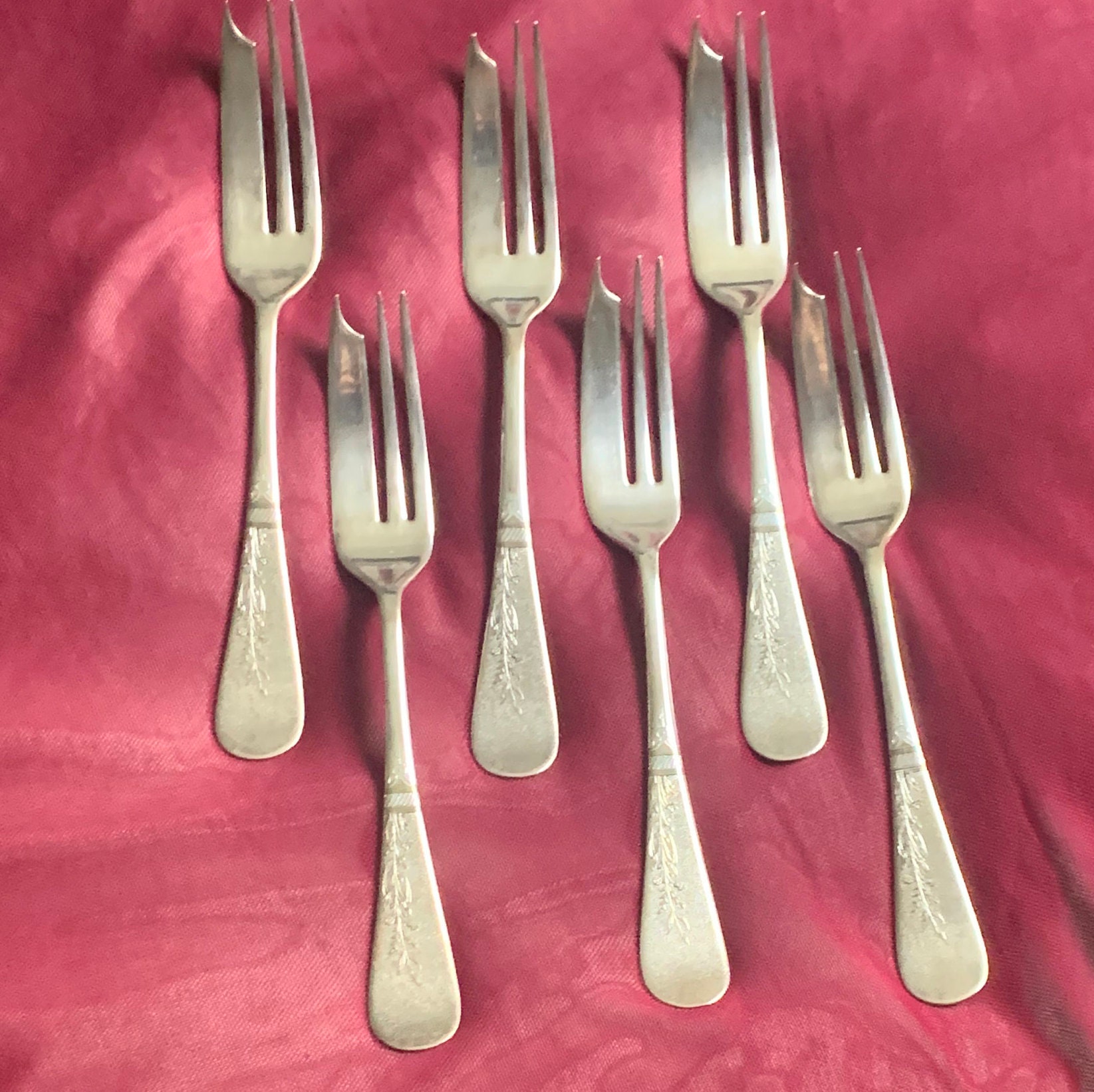 Antique 1800s Set of Wedding Cake Forks. Set of 6 Silver Etsy