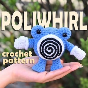 PDF CROCHET PATTERN | Poliwhirl Amphibian Frog Amigurumi Keychain