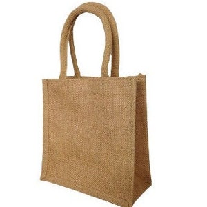 60x Jute Bags  8 X 8 X 6 inches Small - padded cotton handles  small Eco-friendly Burlap Bag, Reusable Burlap Tote,Shopping Wedding Gift Way