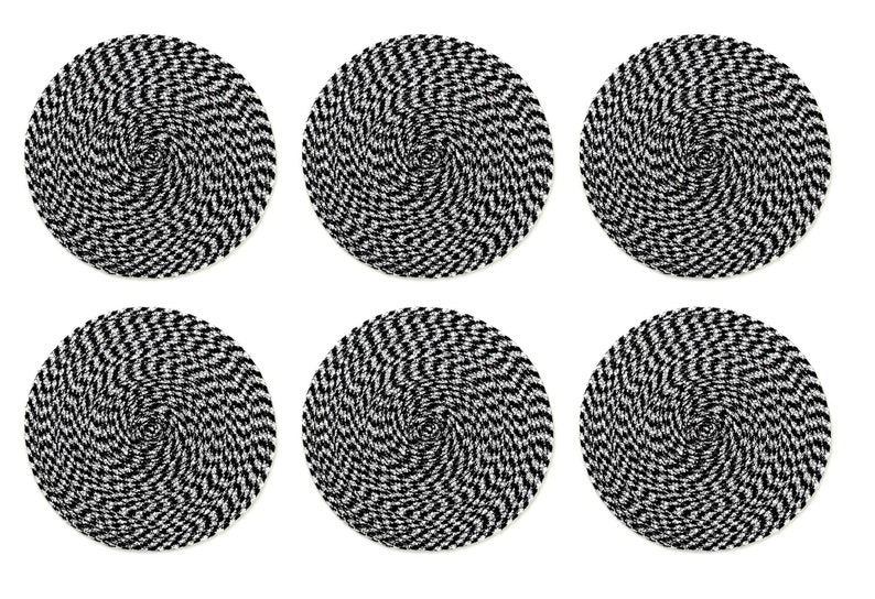 Black and White Placemats Set of 4 Cotton Can Be Used as Farmhouse