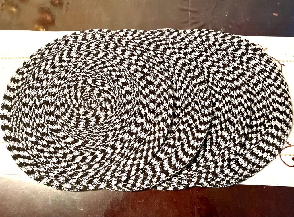 Black and White Placemats Set of 4 Cotton Can Be Used as Farmhouse