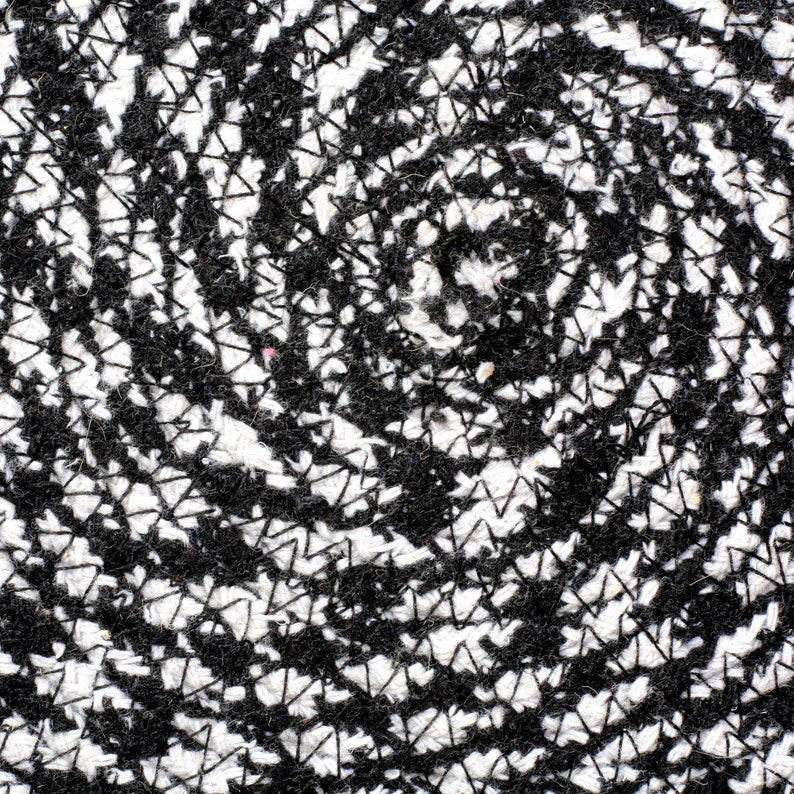 Black and White Placemats Set of 4 Cotton Can Be Used as Farmhouse