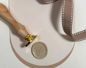 Letter F - Cursive Initial Wax Seal Stickers