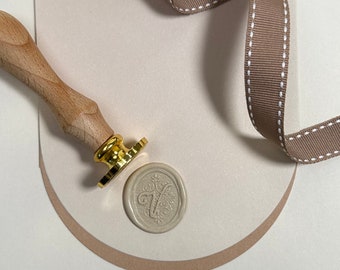 Letter V - Cursive Initial Wax Seal Stickers