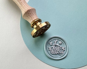 Merry Christmas - Festive Christmas Wax Seal Stickers