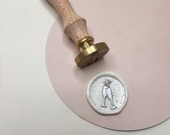 Champagne Glasses - Wax Seal Stickers