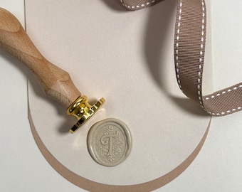 Letter T - Cursive Initial Wax Seal Stickers