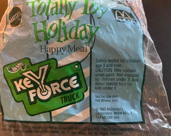 1993 McDonalds Happy Meal Toy Totally Holiday Hot Wheels Key Force Truck Sealed