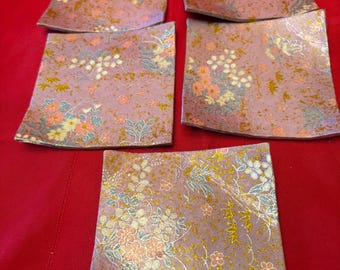 Vintage Japanese Drink Coasters Set of 5