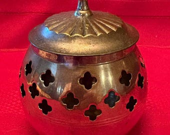 Vintage solid brass Incense burner/tea light