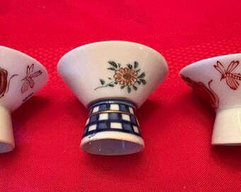 Vintage Porcelain Sake /Teacups Cups set of 3 cups