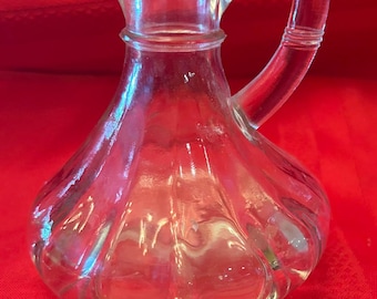 Vintage ANCHOR HOCKING * Clear Glass Cruet * 171F Pattern * 4" Tall * No Stopper *