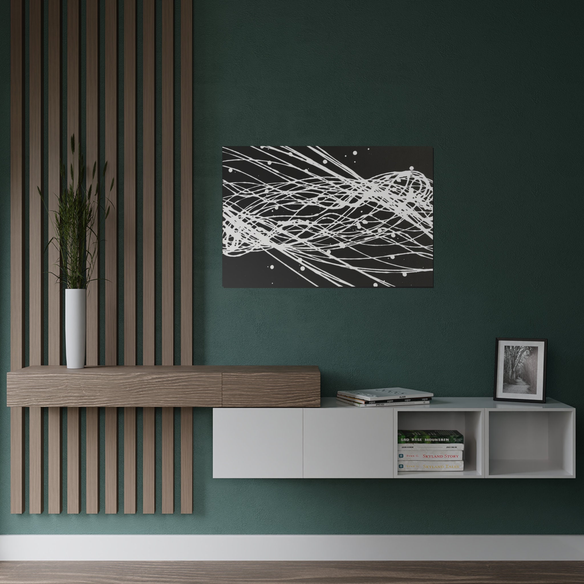 Abstract Art Print (300gsm Paper) - Wall Decor, Black and White Spiral ...