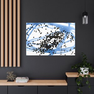 Pendulum Art! Abstract Painting Canvas Print  - Wall Decor, Black, Blue, White, Modern Artwork, Large Canvas Art - IMG-2263