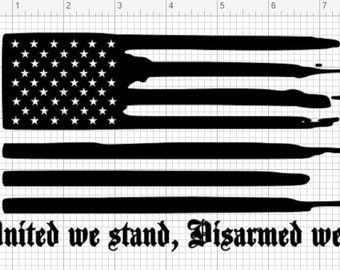 American Flag United We Stand, Disarmed We Fall Vinyl Decal