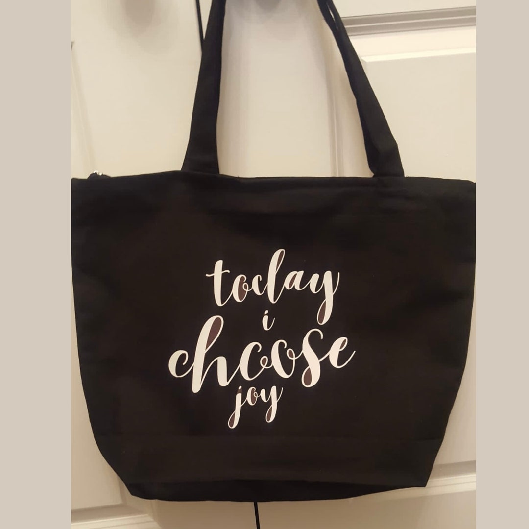 Today I Choose Joy Tote Bag, Grocery Bags, Reusable Bags, Eco Friendly Bags, Shoulder Bag, Gift
