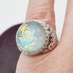 Vintage silver ring, blue stone ring. Large ring, Blue ring silver, vintage ring, silver ring, gifts, Vintage jewelry. 80s. Vintage culture.