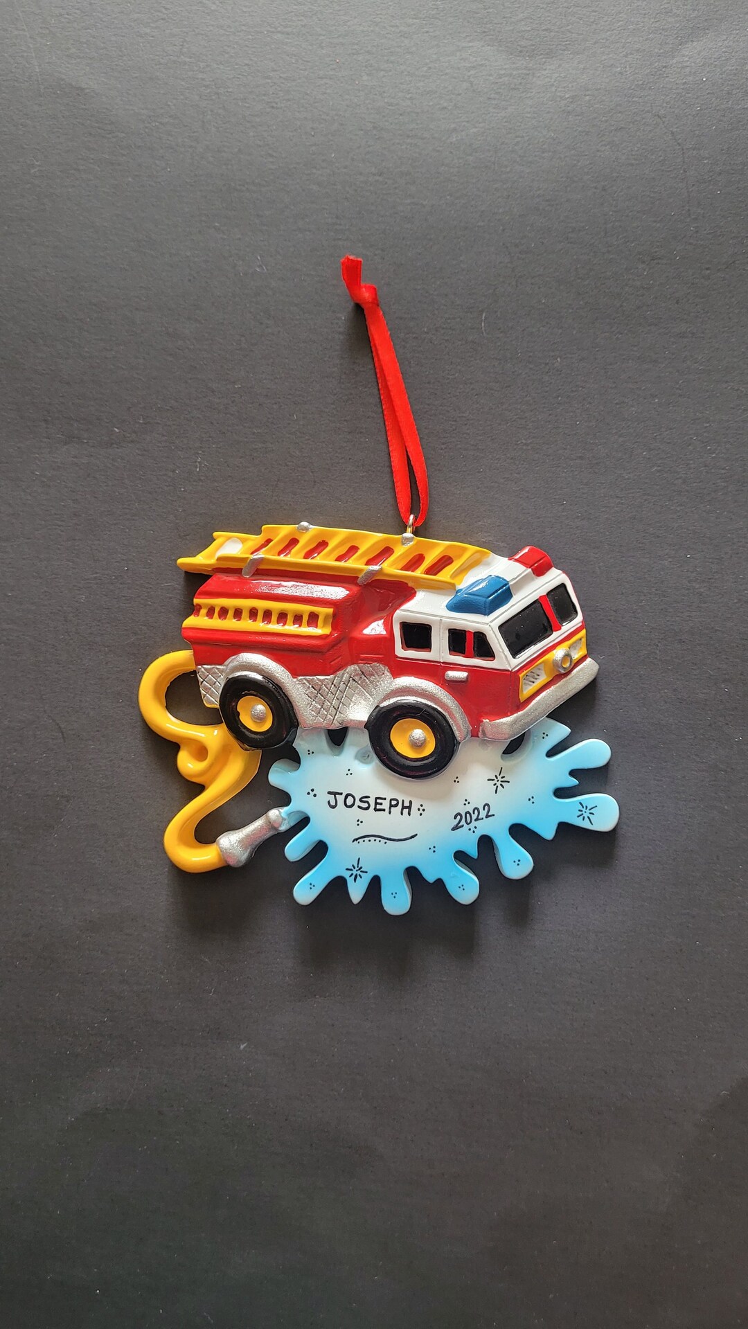 Personalized Fire Truck Christmas Ornament: Hand-lettered 2025 - Etsy