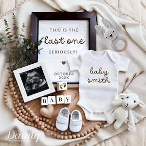 Last One Pregnancy Announcement: Minimalist Social Media Template (Digital Download)