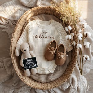 Pregnancy Announcement Template Digital Pregnancy Announcement Baby Announcement Instant Download Editable Baby Announcement Boho Neutral