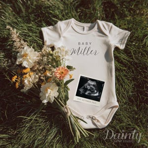 Spring Baby Announcement Template: Floral Pregnancy Reveal (Digital Download)