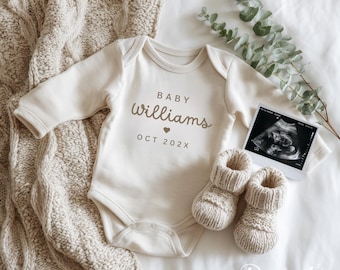 Modèle de faire-part de grossesse minimaliste eucalyptus simple : toile non sexiste modifiable en téléchargement numérique