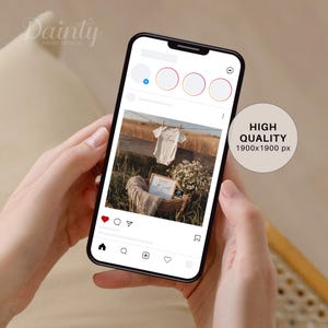 May include: A smartphone displays a pregnancy announcement. The image shows a baby onesie hanging on a clothesline, a framed sign, and a basket of flowers. The text on the onesie reads "Baby Mommy". The image is set against a blurred outdoor background.