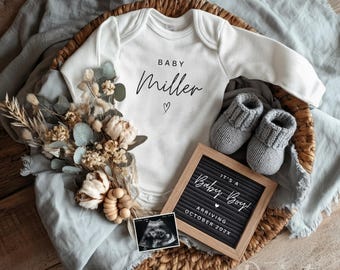 Kleiner Junge Schwangerschaftsankündigung Digitale Vorlage Bearbeitbare Canva Moderne Social Media Post Baby Boy
