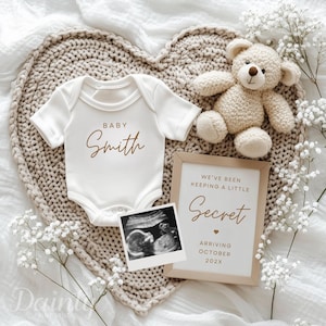 Pregnancy Announcement Template, Digital Pregnancy Announcement, Secret Baby Announcement, Editable Baby Announcement, Instant Download
