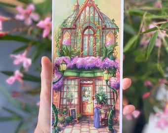 Carte Feuillu BRILLANTE DL art fleurist cute plants plantes lovers serre architecture boutique imaginaire nature girl happy joy illustrati