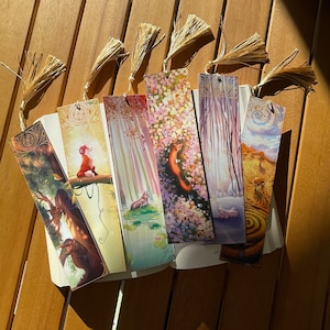 Gran marcapáginas de doble cara libro ponpon dorado regalo mamá literatura novelas lindo Navidad zorro lobo perro ardilla laberinto lince