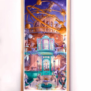 Astrology Observatory Astronomy Zodiac Sign Moon Space Fantasy Illustration Art Shop Astro Cute Cute Stars Gift Mom