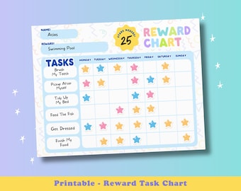 Printable Reward Chart for Kids Toddler Goal Chart Printable Kids Routine Chart Colourful Rainbow Behaviour Daily Chore Chart for Toddlers