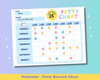 Printable Potty Training Chart for Toddlers Potty Chart For Girls And Boys Potty Training Sticker Chart Visual Potty Training Schedule Chart