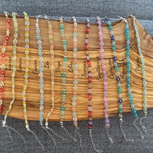 Dainty daisy seed bead bracelets (Zodiac collection)