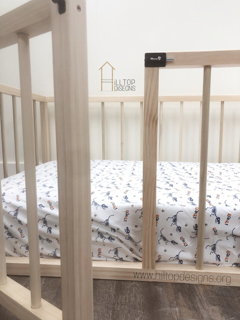 Montessori Floor Bed With Gate Pine Wood Poplar Wood Etsy