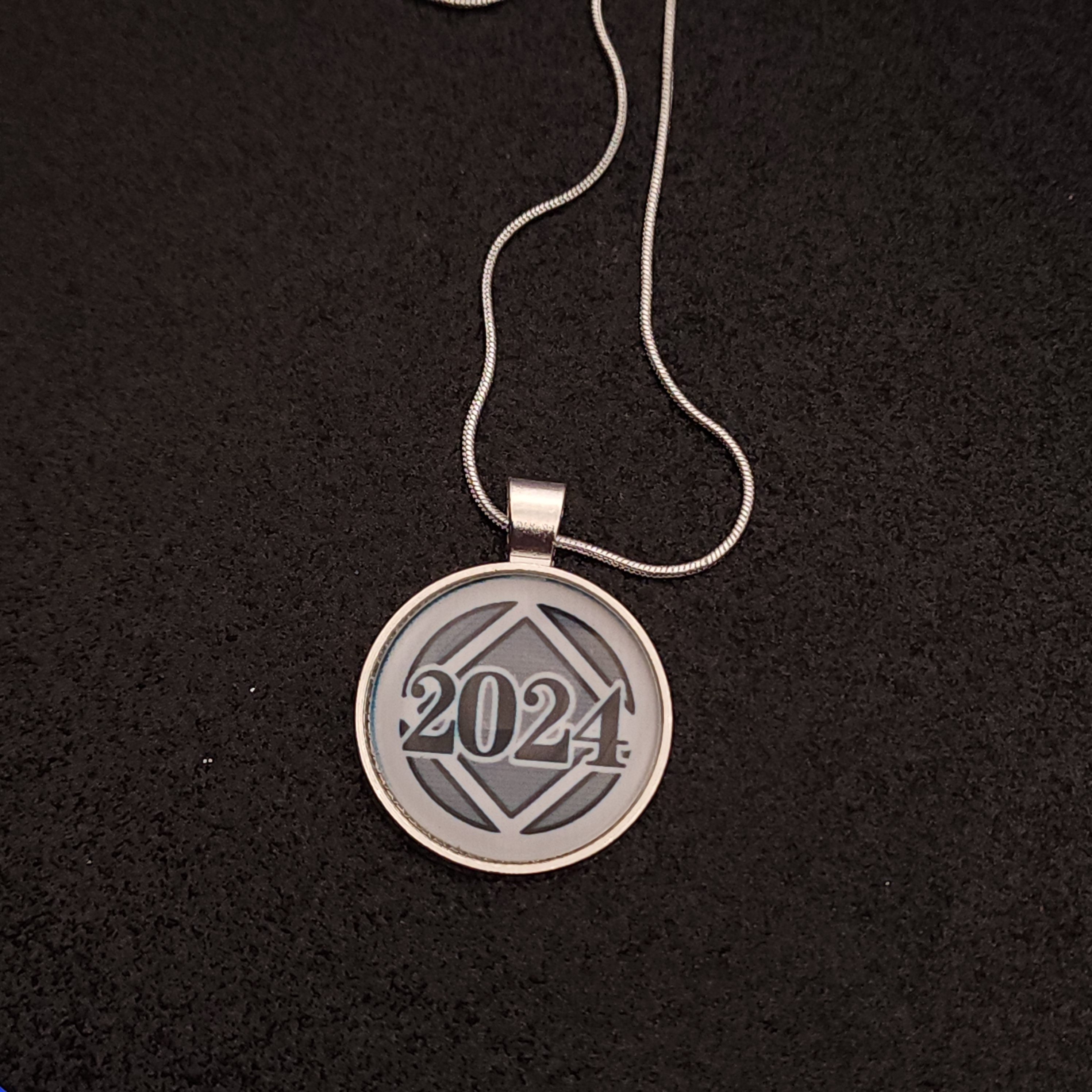 Anonymous Chain Narcotics Anonymous Custom Year Silver Necklace. Color & Chain Options ...