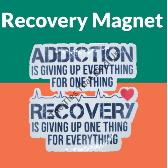 4 PACK Addiction Recovery Magnet 2x2 Extra Recovery Freebies NA or AA Gift  for Member or Sponsor. Sobriety Sober Clean Time Magnetic 